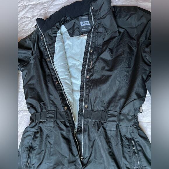 Vintage Fera Signatures Black Fair Isle Snowflake Embroidery Snow Jumpsuit - 12 - Picture 3 of 16